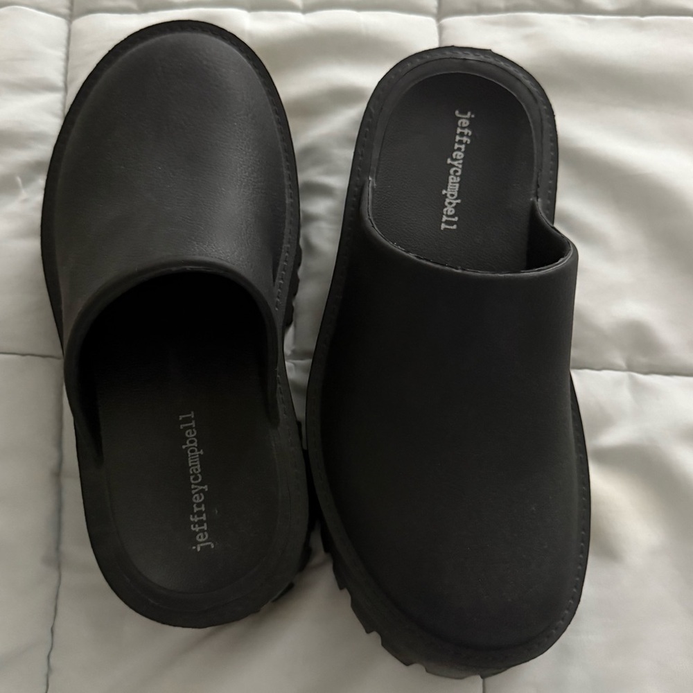 Jeffrey Campbell Black Slip-On Mules NWOB